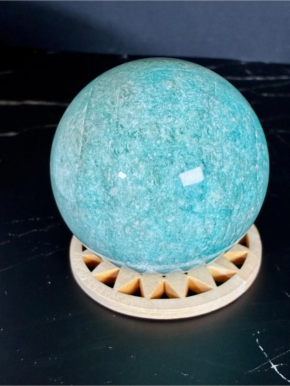 Arctic Tide Amazonite Sphere | 50.5mm Natural Blue-Green Crystal Sphere